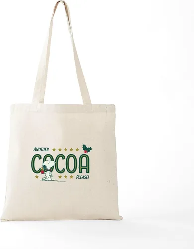 Vista 5 de CafePress Snoopy Another Cocoa Please - Bolsa reutilizable de lona color beige natural