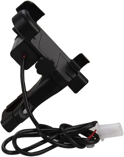 Vista 2 de Motorcycle Bike Phone Mount Holder Bracket Cell Phone Stand Handlebar Mirror Clamp Compatible with Most Smartphones(Black)