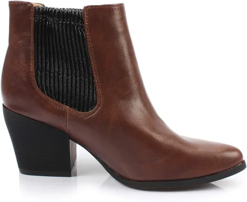 Vista 3 de Bliss - Botines cómodos de tacón grueso para mujer, estilo Chelsea
