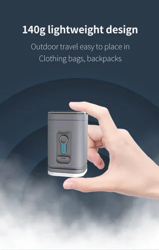 Vista 6 de Bomba de aire portátil eléctrica compacta con carga USB-C y luz LED integrada, perfecta para bomba de colchón de aire, bomba de aire para inflables