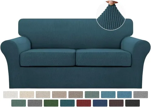 Vista 121 de Turquoize 2 fundas para sillas de sala de estar, funda de sofá con fundas de cojín individuales, funda de muebles para sillas (silla, beige biscotti)