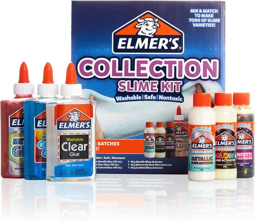 Vista 5 de Elmer's Kit de slime esponjoso, 4 unidades y suministros de kit de colección de slime, 6