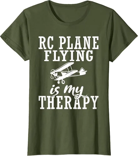 Vista 17 de RC Plane Flying is My Therapy RC Plane T-Shirt Asphalt Grey