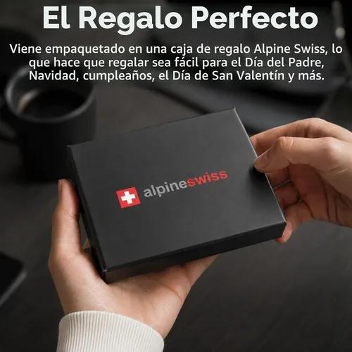 Vista 5 de Alpine Swiss Harper - Billetera delgada con clip para dinero, bolsillo frontal, RFID, de cuero, minimalista, para hombre, con soporte para tarjeta