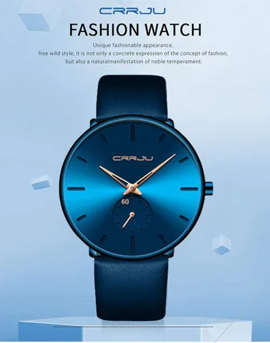 Vista 5 de Mens Watches Ultra-Thin Minimalist Waterproof-Fashion Wrist Watch for Men Unisex Dress with Leather Band