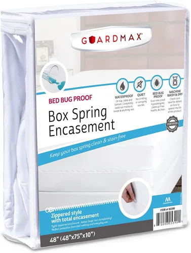 Vista 14 de Guardmax Funda Premium para Somier - Tamaño Individual Impermeable y a Prueba de Chinches con Cremallera Funda para Somier - Protector de Somier