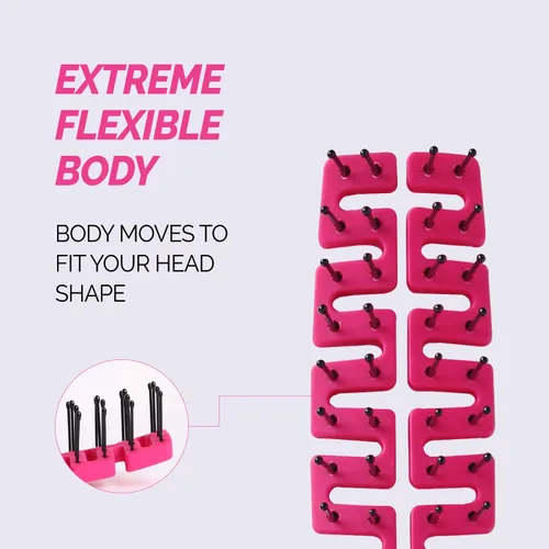 Vista 6 de Cepillo de pelo plegable compacto con espejo, peine desenredante para adultos y niños, portátil para viajes y almacenamiento, cabello húmedo y seco