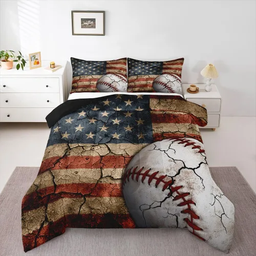 Vista 53 de Erosebridal Juego de edredón de bandera estadounidense tamaño individual para niños y adolescentes, juego de ropa de cama de camuflaje, edredón