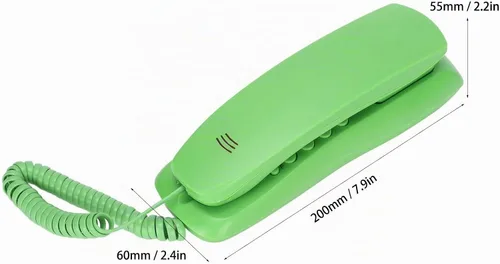 Vista 6 de PUSOKEI Teléfono con cable, teléfonos para personas mayores, teléfono de pared de hotel, teléfono de escritorio con cable con función