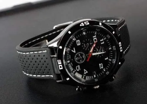 Vista 3 de GT Racer - Reloj deportivo para hombre, estilo militar, aviador, militar, de silicona, color negro