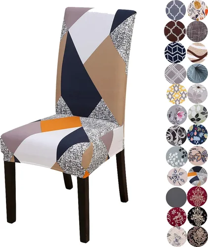 Vista 46 de Juego de 6 fundas de terciopelo para sillas de comedor, fundas elásticas suaves para sillas Parson, extraíbles y lavables, con elástico para un