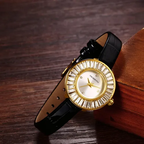 Vista 4 de Avaner Reloj de cara pequeña para mujer, reloj de cuero ultra delgado, reloj de pulsera de cuarzo analógico, reloj de vestir elegante para mujer