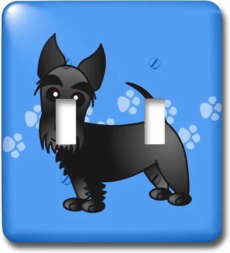 Vista 4 de 3dRose LSP _ _ _ _ _ _ _ _ _ _ 40870 _ _ _ _ _ _ _ _ _ _ 6 Cute Negro Scottie dibujos animados perro azul con cubierta de Pawprints Interruptor