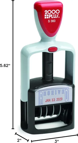 Vista 8 de Cosco 2000 Plus Self-Inking Two-Color Type Size 1 1/2 inReceivedin Dater (011034) (Pack of 8)