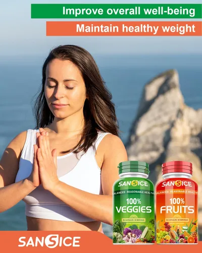 Vista 5 de Suplemento de frutas y verduras, 360 cápsulas de frutas y verduras naturales, suplementos vitamínicos para mujeres, hombres y niños, sin gluten
