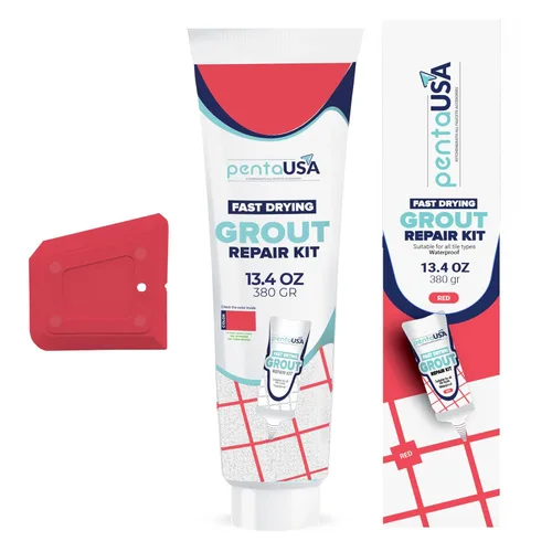 Vista 10 de PentaUSA Lechada para Azulejos - Reparaciones de Relleno de Lechada Grande, Kit de Reparación de Lechada de Secado Rápido, Fórmula Inodora - Incluye