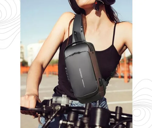 Vista 4 de Mochila Bandolera Impermeable Antirrobo