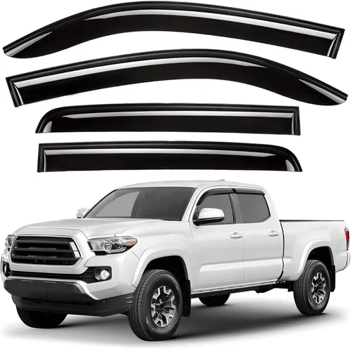 Vista 32 de Deflectores de ventana tintados ahumados con cinta adhesiva para ventana lateral, deflectores de lluvia compatibles con Toyota RAV4 2013-2018 - 4