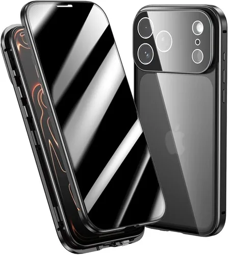 Vista 33 de Funda antimiradas con cerradura para iPhone 13 Pro, funda magnética de vidrio con protector de lente de cámara integrado, protector de pantalla