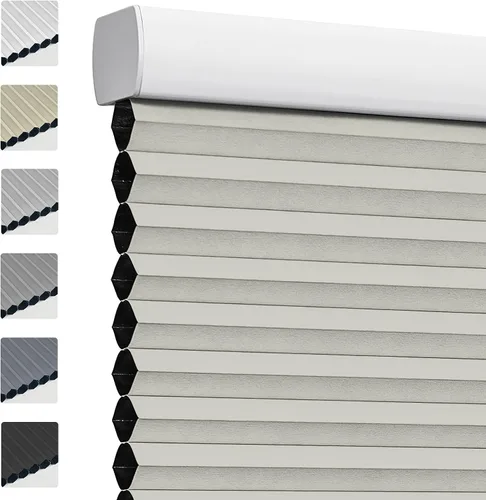Vista 12 de Keego Persianas celulares opacas sin cordones, con diseño de panal de abeja, persianas para ventanas de dormitorio, para el hogar, fáciles de Beige