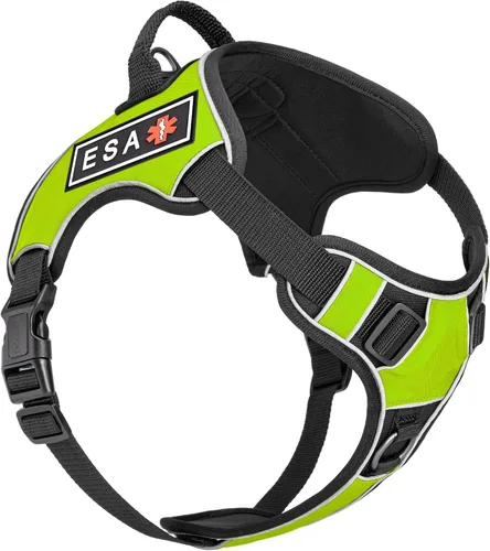 Vista 24 de Dogline Quest Arnés para perro sin tirones con parches reflectantes extraíbles para perro, reflectante, suave, cómodo, chaleco para perro con Azteca