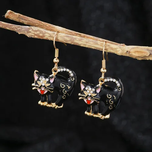 Vista 6 de 2 pares de aretes de Halloween, aretes colgantes de bruja blanca, aretes de fiesta de Halloween, aretes colgantes de gota de Halloween para mujeres