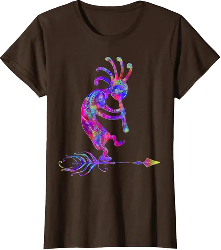 Vista 22 de Native American Kokopelli With Feather 2 - Camiseta Fan Fun, Negro, S