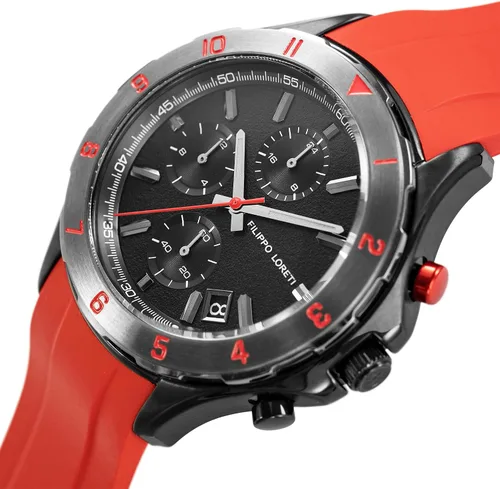 Vista 3 de FILIPPO LORETI Pista Sports - Reloj de pulsera para hombre, 328.1 ft, resistente al agua, 1.654 in, con movimiento multifunción, para hombre