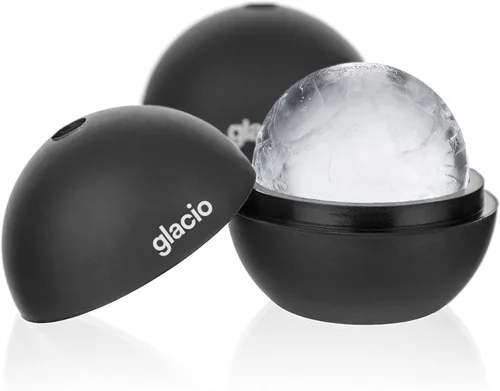 Vista 17 de Moldes para cubitos de hielo, paquete de 2 bandejas de silicona para 8 Cubo de 2" (negro)