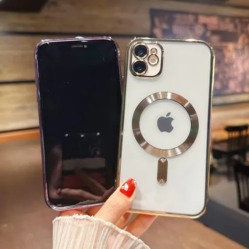 Vista 8 de Funda para iPhone 11 Pro [compatible con MagSafe] con protector de lente de cámara, ligera y chapada de lujo, a prueba de golpes, resistente funda