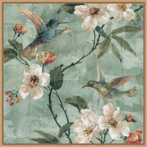 Vista 9 de Amanti Art Lienzo enmarcado para pared, 16 x 16 pulgadas, diseño floral de pájaros de una pluma II por Renee Campbell, lienzo enmarcado para pared