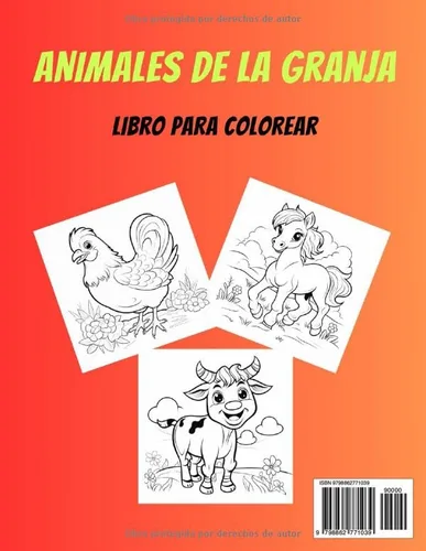 Vista 2 de ANIMALES DE LA GRANJA Libro para colorear. Edad 3-10 (Spanish Edition)