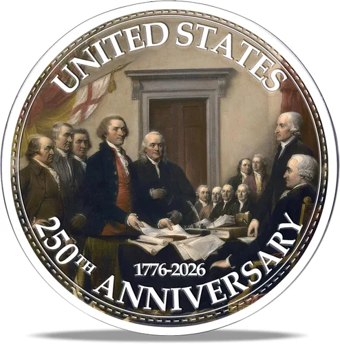 Vista 14 de Medalla Conmemorativa del 250 Aniversario de EE. UU. - Mercancía de América 250 con Águila Americana y Bandera de EE. UU. 250 Años de Libertad