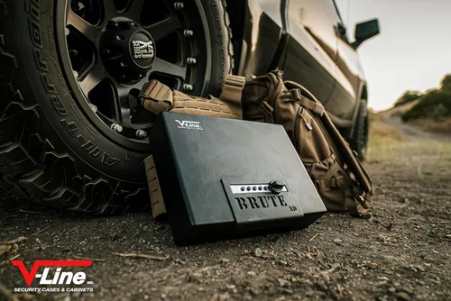 Vista 8 de V-Line Brute caja de caudales con cerradura de acceso rápido, muy resistente, Negro.