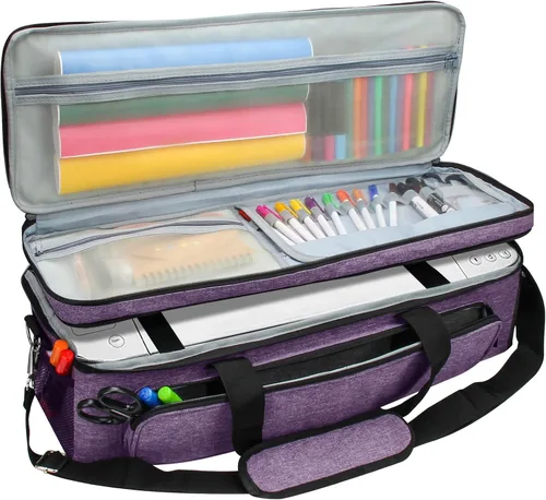 Vista 7 de Funda de transporte para Cricut Maker de 2 capas para Explore Air 1/2/3 Fits Cricut Explore Air And Maker Series, 23X8X8In Double Layer Bag With