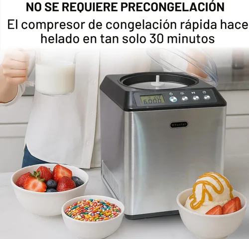 Vista 2 de Whynter máquina para hacer crema helada vertical 2.1 cuarto de galón con tazón de acero inoxidable