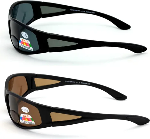 Vista 3 de V.W.E. 2 pares de lentes de sol polarizados para pesca con mosca con aumento de lectores bifocales, lectura al aire libre