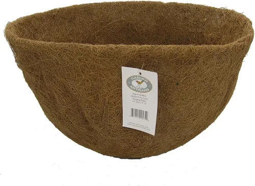 Vista 3 de Forro de coco moldeado redondo de 12 x 8 pulgadas para maceta colgante