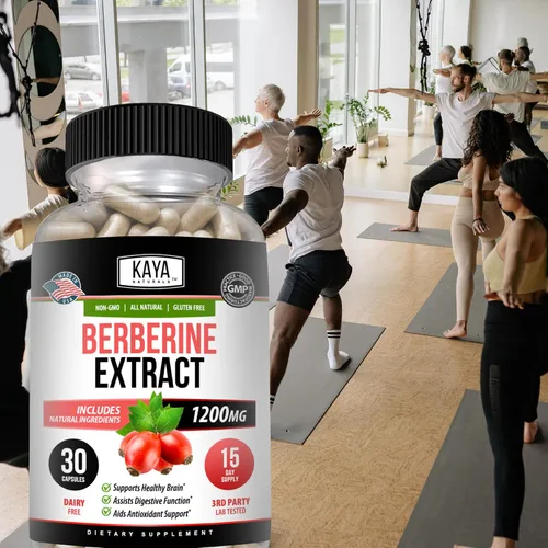 Vista 8 de Kaya Naturals Extracto de berberina HCL de 1200 mg - Sistema inmunológico - Niveles de gluco - Salud intestinal (vegetariano, sin OMG y sin gluten)