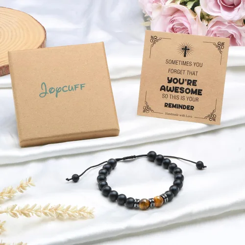Vista 7 de JoycuFF Regalos de Pascua de bautismo cristiano para hombres y adolescentes, pulseras inspiradoras para hombres, cumpleaños, día del padre