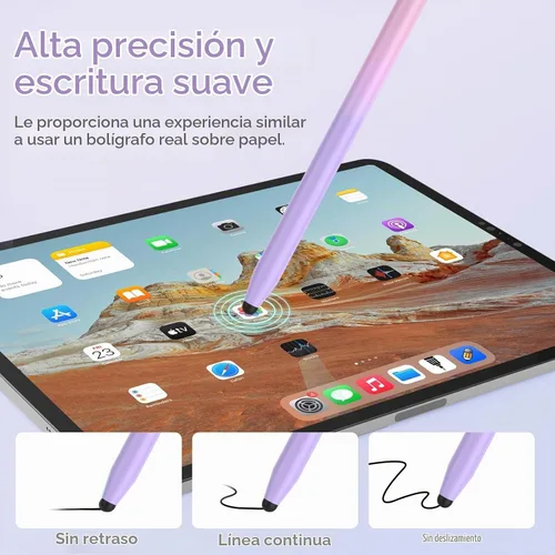 Vista 4 de 5 piezas de lápices táctiles, lápiz táctil 2 en 1 de alta sensibilidad capacitiva para pantalla táctil para iPad, iPhone, Android, Samsung, Tablets