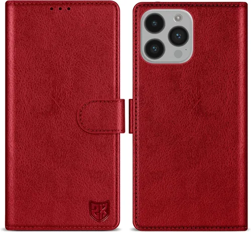 Vista 8 de ZZXX Funda tipo cartera para iPhone 14 Plus con bloqueo RFID, ranura para tarjetas, función atril, cierre magnético, funda protectora de cuero Negro