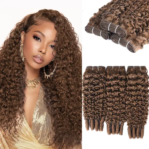 Vista 11 de ALLRUN Paquetes de cabello humano rizado birmano, 3 piezas de 14, 16, 18 pulgadas, paquetes de cabello humano rizado crudo con extremos en espiral