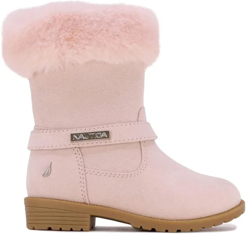 Vista 2 de Nautica Botas cálidas para niñas botines de moda para clima frío con parte superior de piel sherpa cosima niño grandeniño pequeñoniño