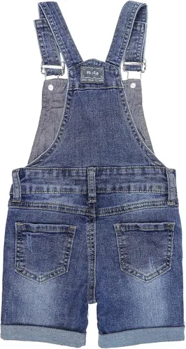Vista 2 de KIDSCOOL SPACE Pantalones cortos para niñas, pantalones cortos de mezclilla elásticos para bebés