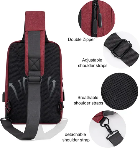 Vista 2 de ecosmile Bolso bandolera bandolera bandolera para hombres y mujeres, bolsas de viaje para trabajo