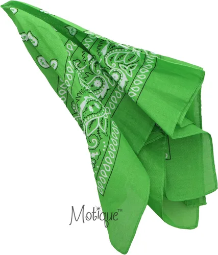 Vista 6 de Motique Accessories Bandana de algodón de 22 pulgadas con estampado cachemira