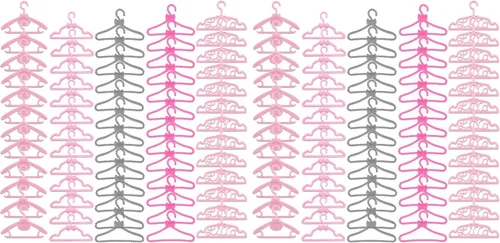 Vista 9 de E-TING 60 piezas de mini perchas de ropa para muñecas de 11.5 pulgadas
