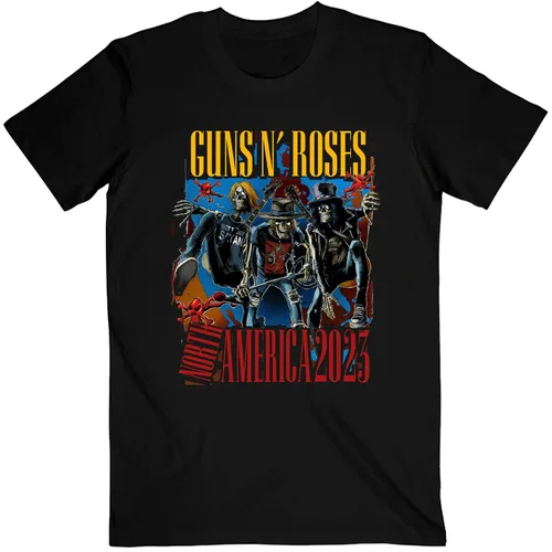 Vista 2 de N Roses 2023 North American World Tour - Camiseta gráfica de banda de rock para hombres y mujeres de manga corta