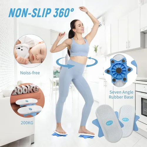 Vista 3 de Tabla giratoria de abdominales, tabla de ejercicios Twister, ejercicio de disco de torsión de cintura, ejercicio de tabla de abdominales